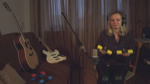 Home recording studio. Video stock 114061221