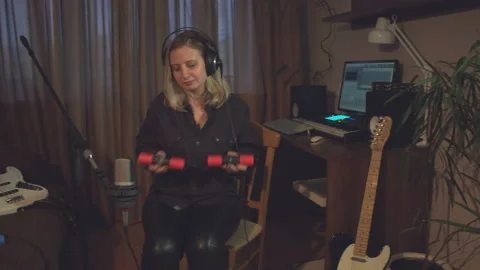 Home recording studio. Stock Footage 114061312