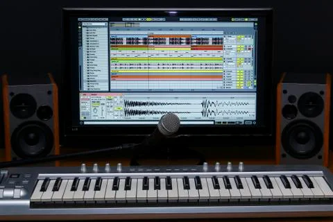 Home recording studio. Photos