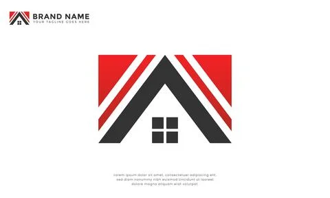Home rectangular geometric logo Stock Illustration