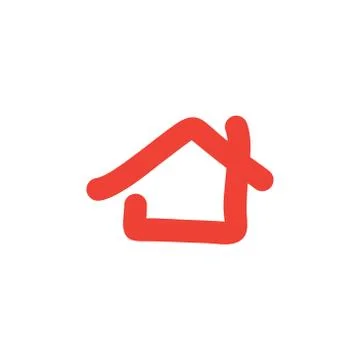 Home Red Icon On White Background. Red Flat Style Vector Illustration. Stock Illustration