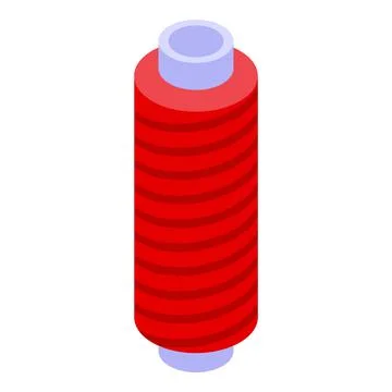 Home red thread icon, isometric style Stock Illustration
