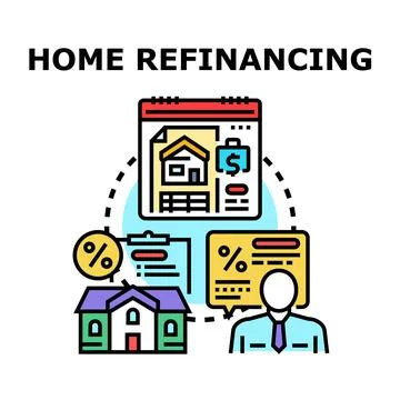 Home refinancing financial planning process illustration Stock Illustration