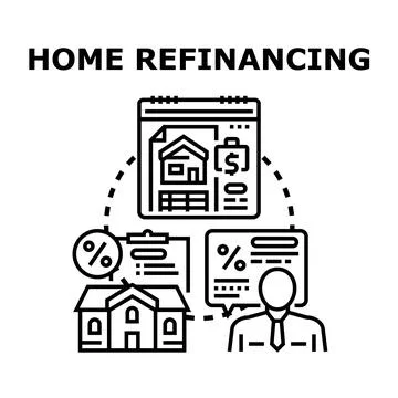 Home refinancing financial planning process illustration Stock Illustration