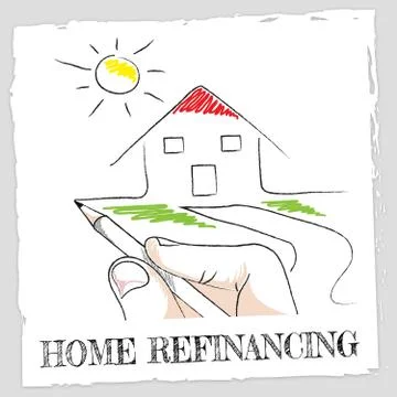 Home Refinancing Represents Equity Loan for Building Stock Illustration