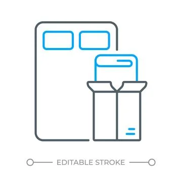 Home relocation service two color line icon Stock Illustration