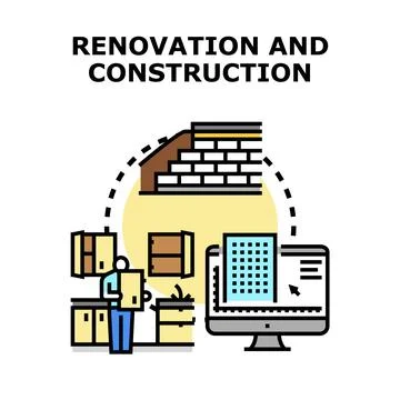 Home remodeling and construction project planning Stock Illustration