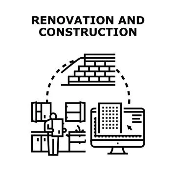 Home remodeling and construction project planning 스톡 일러스트