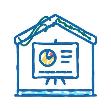 Home remote presentation icon doodle illustration Stock Illustration