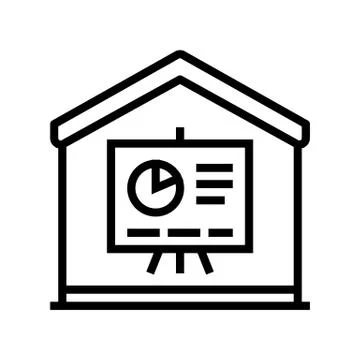 Home remote presentation line icon vector illustration Stock Illustration