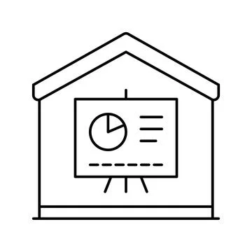 Home remote presentation line icon vector illustration Stock Illustration