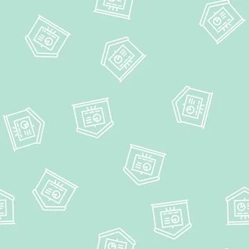 Home remote presentation line seamless pattern Stock Illustration