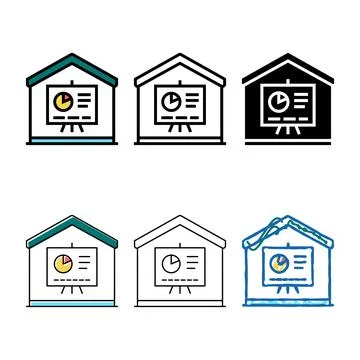 Home remote presentation multipack color icon vector イラスト素材