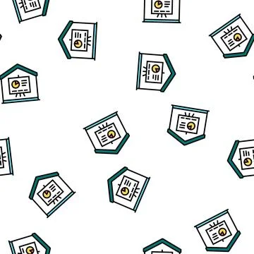 Home remote presentation vector seamless pattern Stock Illustration