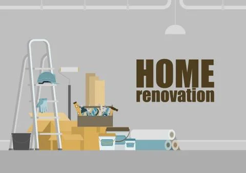 Home renovation background Stock Illustration
