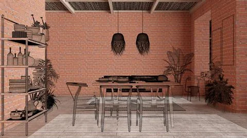Home renovation, house development concept background, interior design under  Stock Illustration