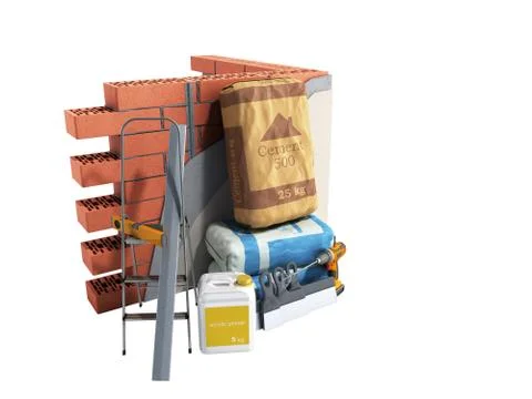 Home renovation restructuring process repair wall painting new house construc Stock Illustration