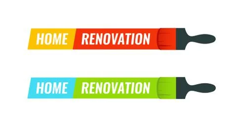 Home Renovation - Set of Vector emblem illustration for House Remodel logotype Stock Illustration