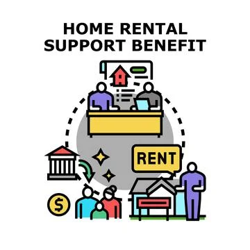 Home rental support benefit program assistance Illustration