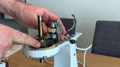 Home repair of the kitchen machine on the table Stock Footage 123828761