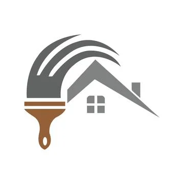 Home restoration vector logo design. Property maintenance and house renovation i Illustrazione stock