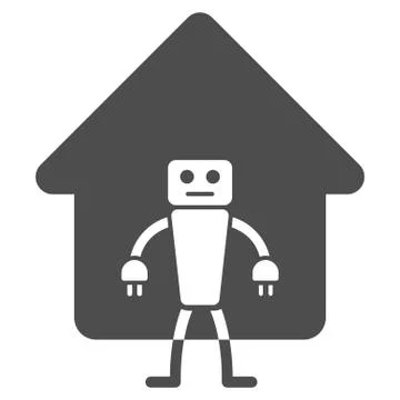 Home Robot Flat Vector Icon Illustrazione stock