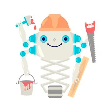 Home robot for housework Stock Illustration