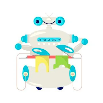 Home robot for housework Stock Illustration