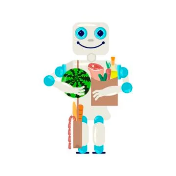 Home robot for housework Stock Illustration