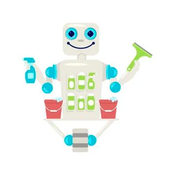 Home robot for housework Stock Illustration