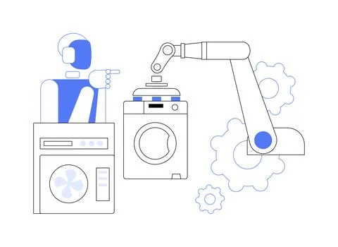 Home robot technology abstract concept vector illustration. Stock Illustration