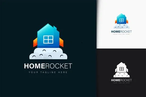 Home rocket logo design Stock Illustration