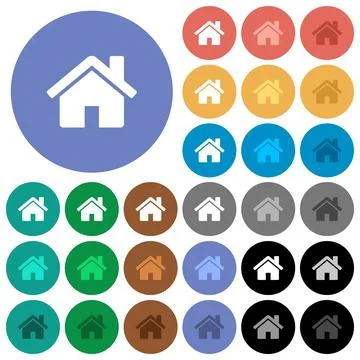 Home round flat multi colored icons Ilustración de archivo