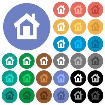 Home round flat multi colored icons Ilustración de archivo