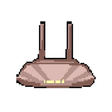 Home router pixel art vector illustration Stock Illustration