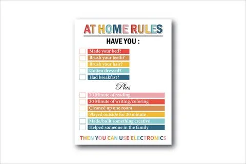 At Home Rules, Chore Home Rules KDP Interior Design Stock Illustration