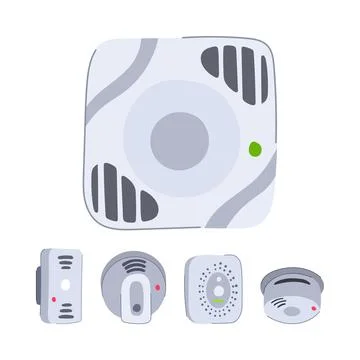 Home safety devices protecting from fire hazards Stock Illustration