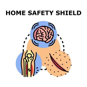 Home safety shield protecting human health and well being Stock Illustration