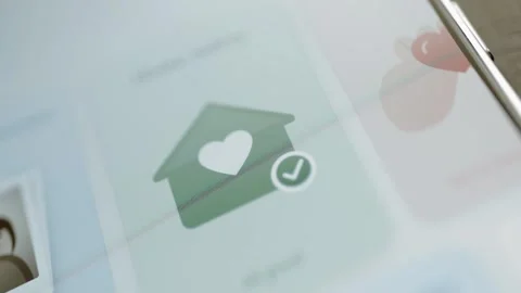 Home safety tile confirms protected living space Stock Footage 346033897