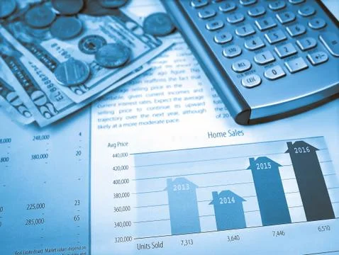 Home Sales Chart Stock Photos