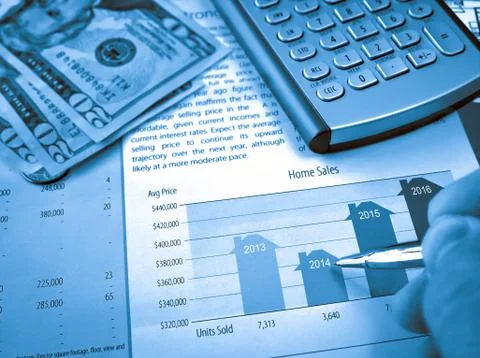 Home sales chart Stock Photos