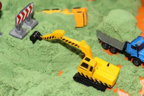 Home sandbox for creativity. Child development at home. Stock Photos