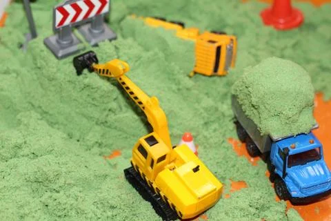 Home sandbox for creativity. Child development at home. Stock Photos