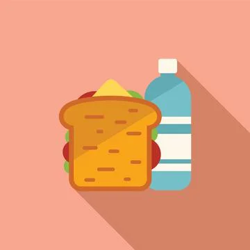 Home school lunch icon flat vector. Dinner food 스톡 일러스트