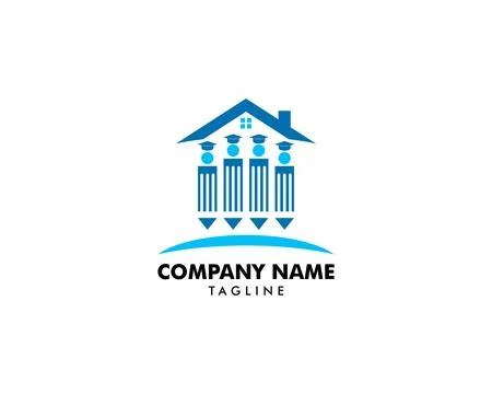 Home Schooling Logo Vector Template Stock Illustration