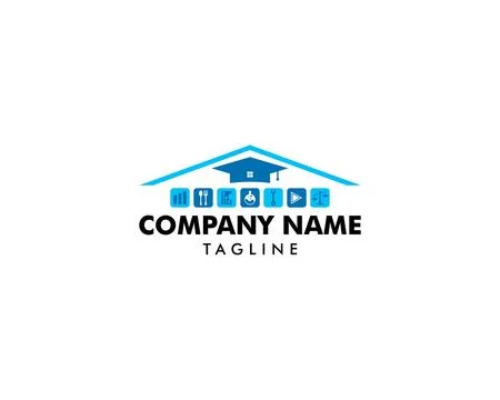 Home Schooling Logo Vector Template Stock Illustration