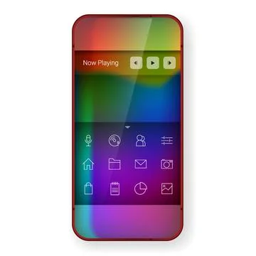Home screen layout mobile app ui rainbow Illustrazione stock
