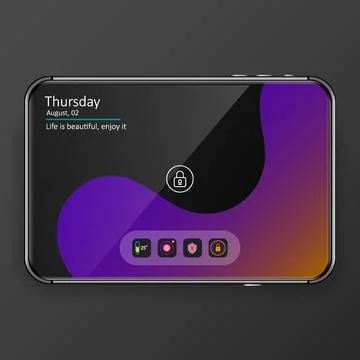 Home screen mobile application user interface digital realistic tablet phone Stock Illustration
