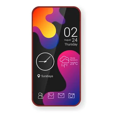 Home screen ui design custom modifications wave texture Stock Illustration