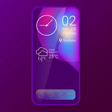 Home screen ui design custom modifications wave Illustrazione stock